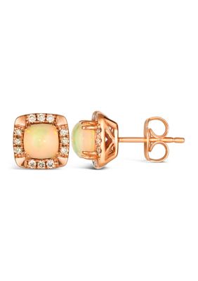 3/4 ct. t.w. Neapolitan Opal™, 1/6 ct. t.w. Nude Diamonds™ Earrings in 14K Strawberry Gold®