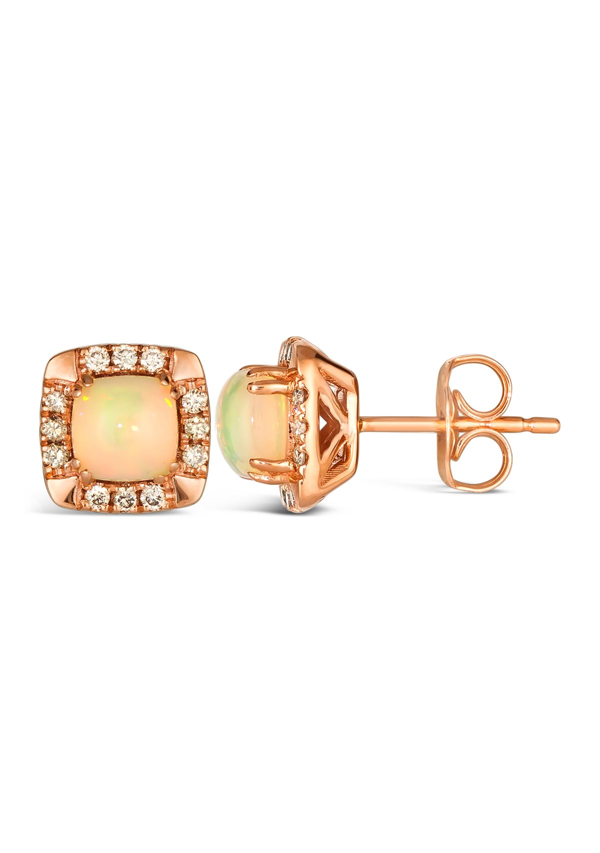 3/4 ct. t.w. Neapolitan Opal™, 1/6 ct. t.w. Nude Diamonds™ Earrings in 14K Strawberry Gold®