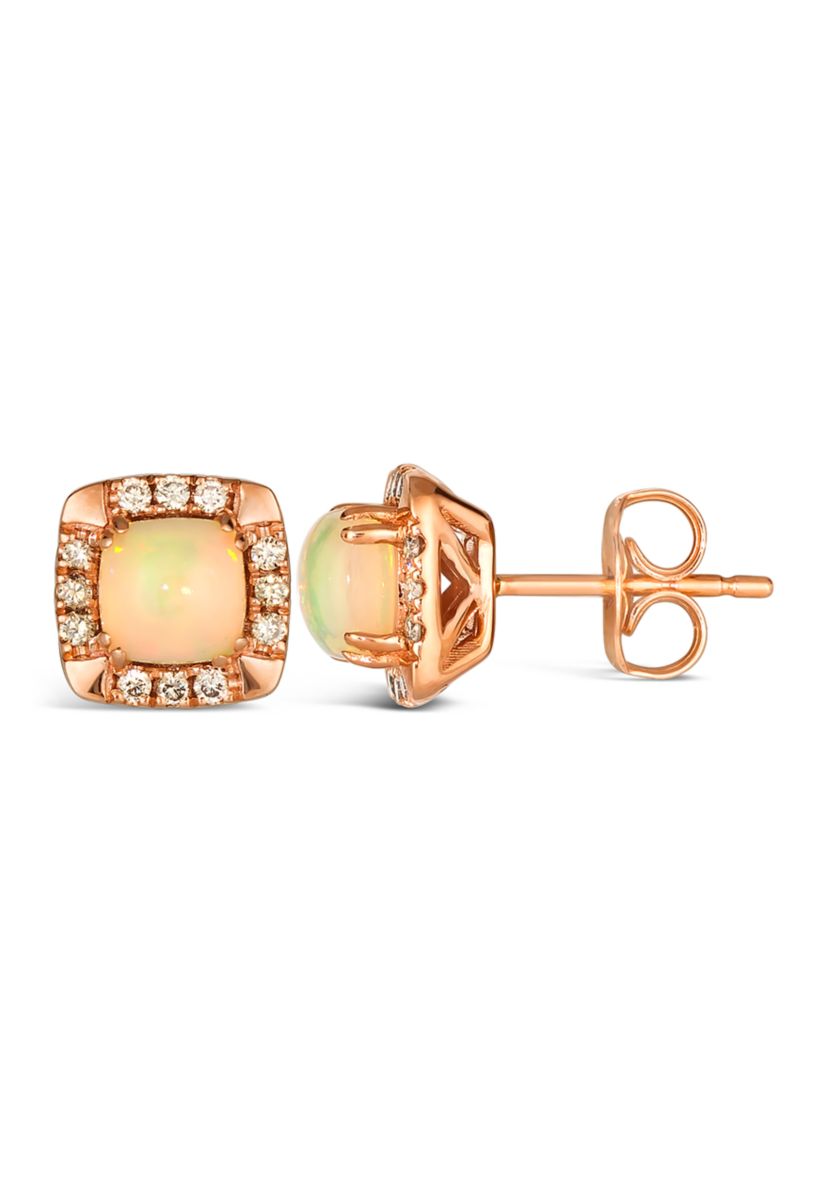 3/4 ct. t.w. Neapolitan Opal™, 1/6 ct. t.w. Nude Diamonds™ Earrings in 14K Strawberry Gold®