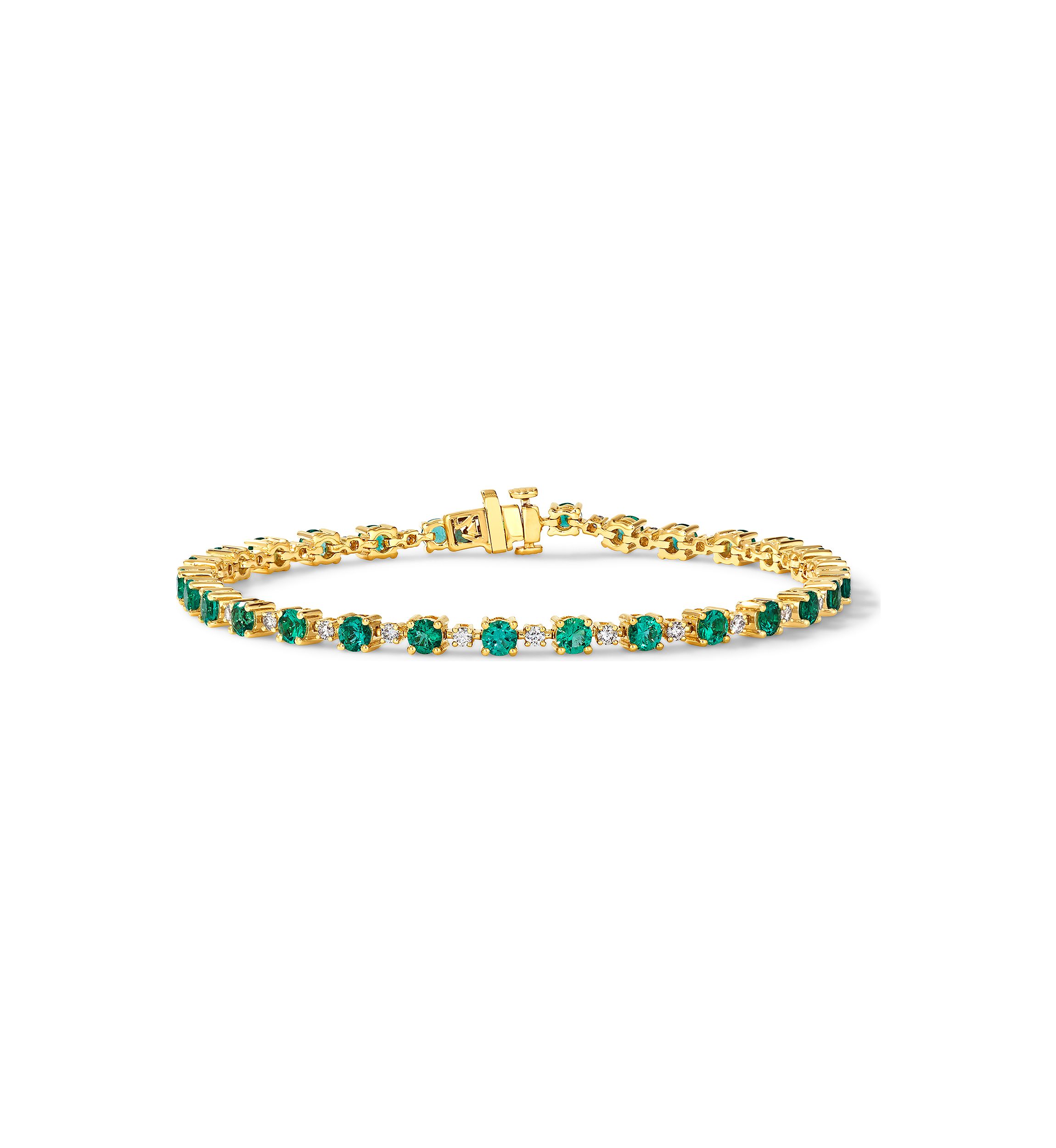 4 ct. t.w. Costa Smeralda Emeralds™, 5/8 ct. t.w. Nude Diamonds™ Bracelet in 14K Honey Gold™