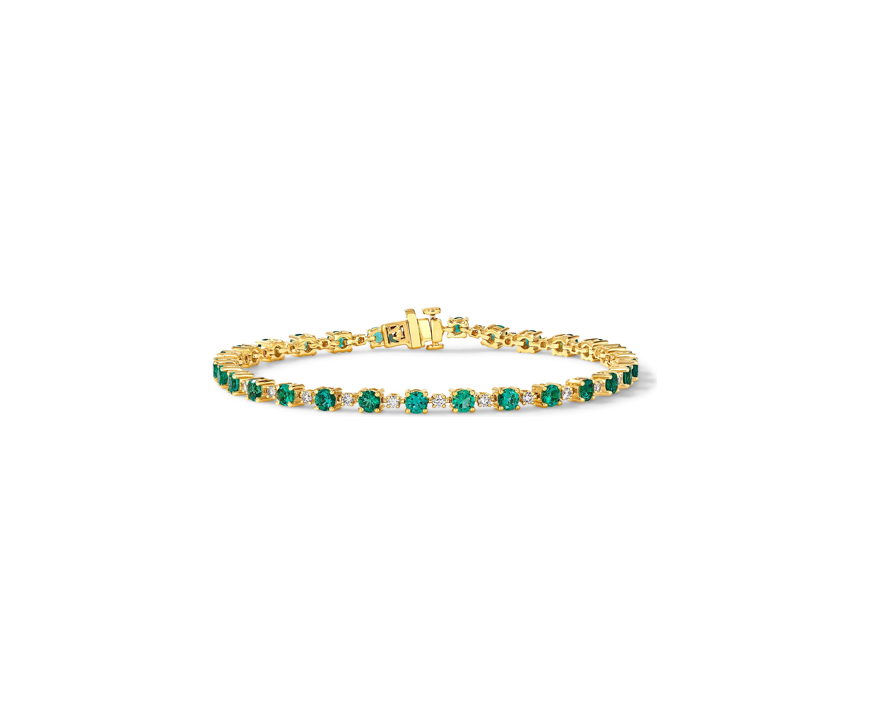 4 ct. t.w. Costa Smeralda Emeralds™, 5/8 ct. t.w. Nude Diamonds™ Bracelet in 14K Honey Gold™