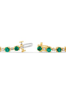 4 ct. t.w. Costa Smeralda Emeralds™, 5/8 ct. t.w. Nude Diamonds™ Bracelet in 14K Honey Gold™