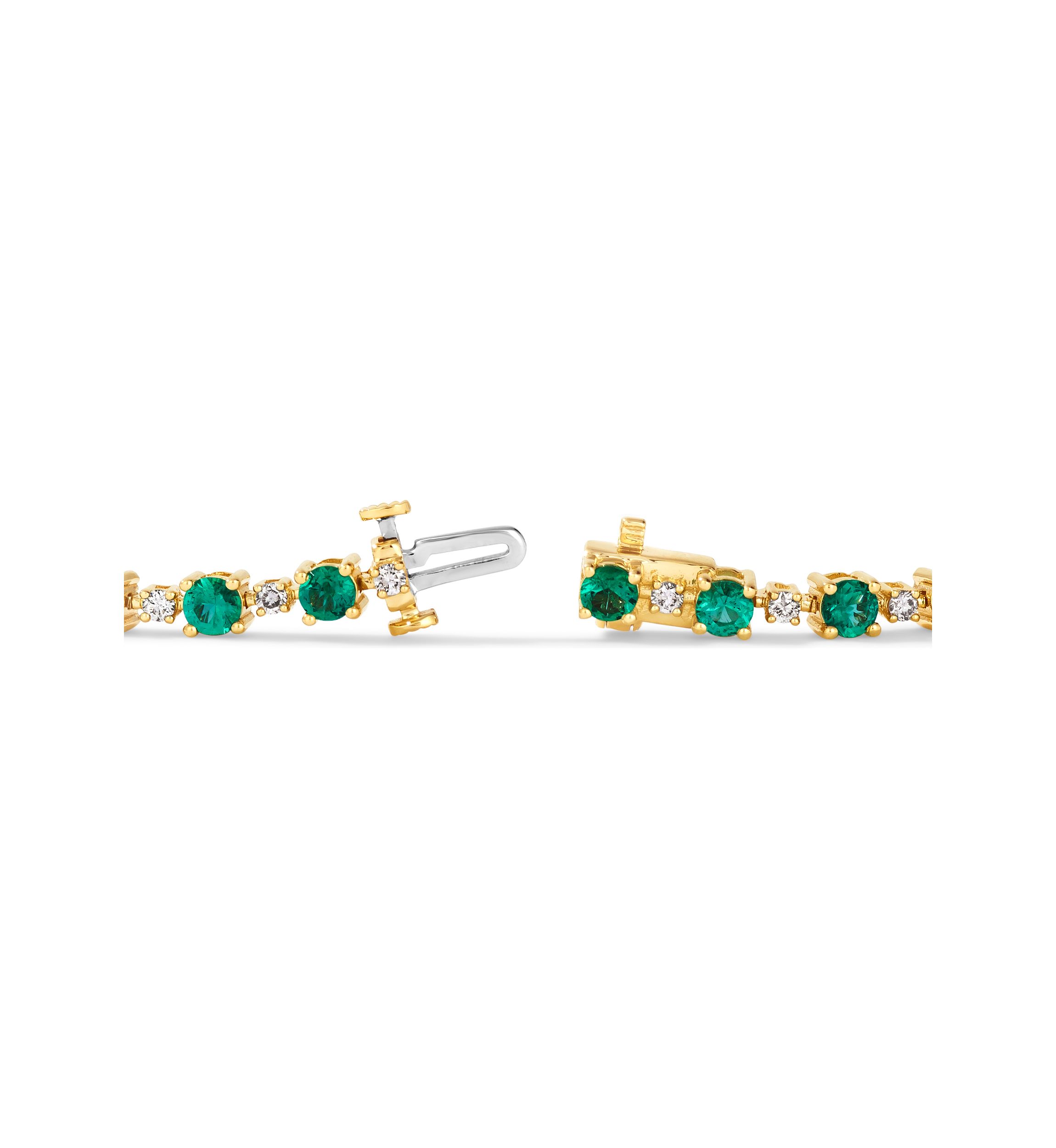 4 ct. t.w. Costa Smeralda Emeralds™, 5/8 ct. t.w. Nude Diamonds™ Bracelet in 14K Honey Gold™