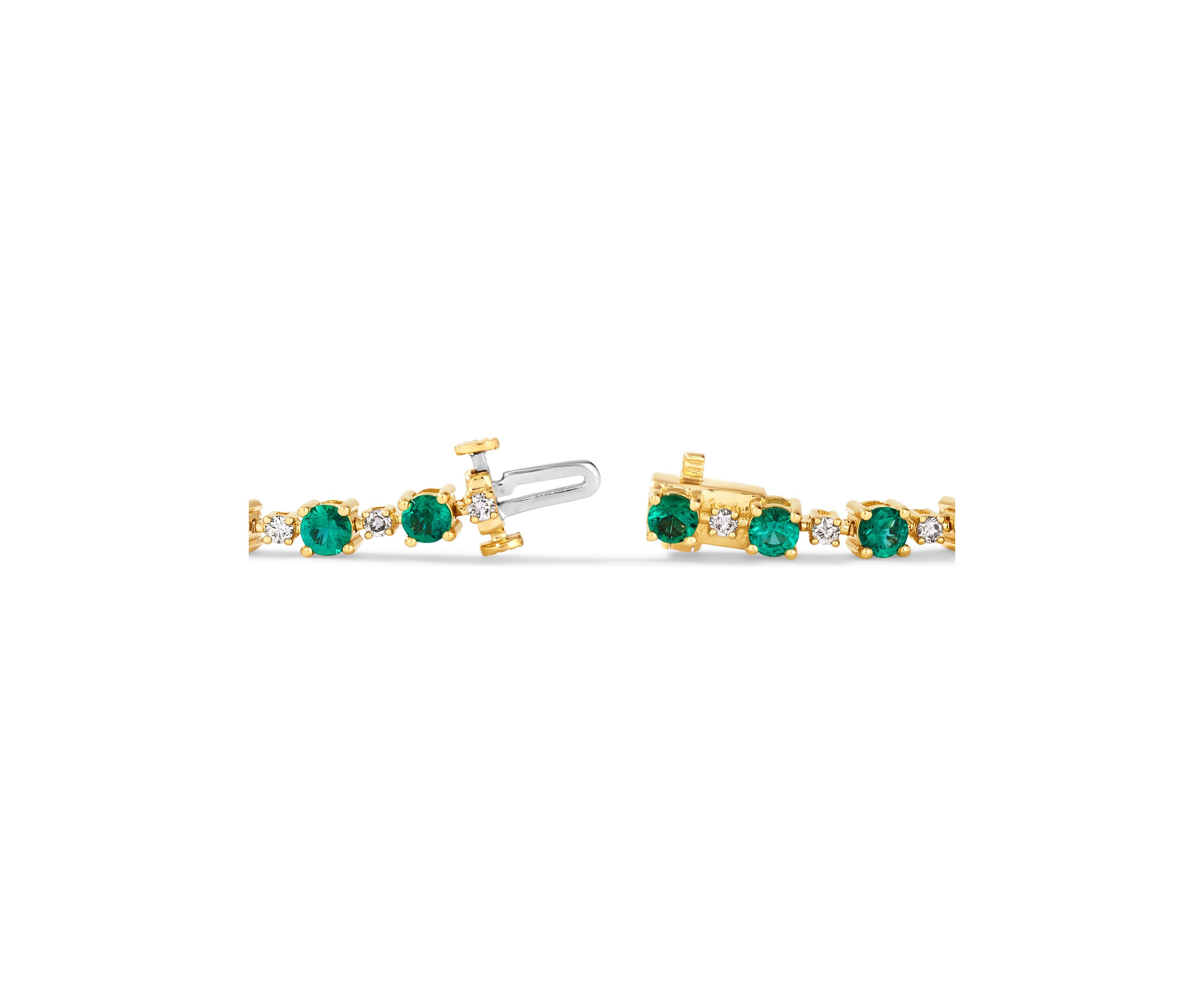 4 ct. t.w. Costa Smeralda Emeralds™, 5/8 ct. t.w. Nude Diamonds™ Bracelet in 14K Honey Gold™