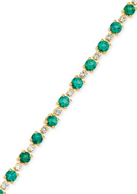 4 ct. t.w. Costa Smeralda Emeralds™, 5/8 ct. t.w. Nude Diamonds™ Bracelet in 14K Honey Gold™