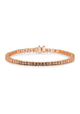 3 ct. t.w. Chocolate Ombré Diamonds® Ombré Bracelet set in 14K Strawberry Gold®