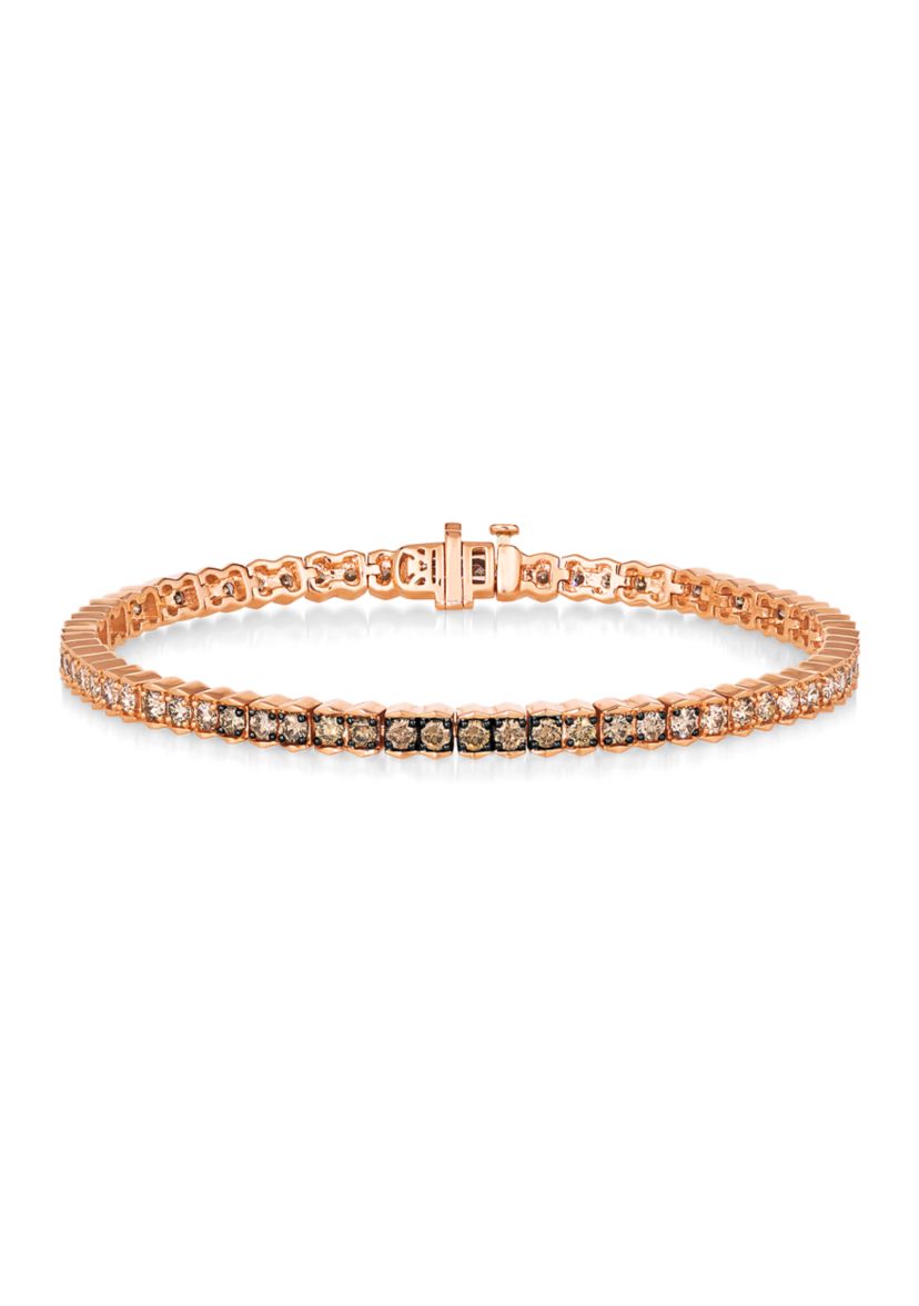 3 ct. t.w. Chocolate Ombré Diamonds® Ombré Bracelet set in 14K Strawberry Gold®