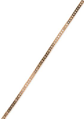 3 ct. t.w. Chocolate Ombré Diamonds® Ombré Bracelet set in 14K Strawberry Gold®