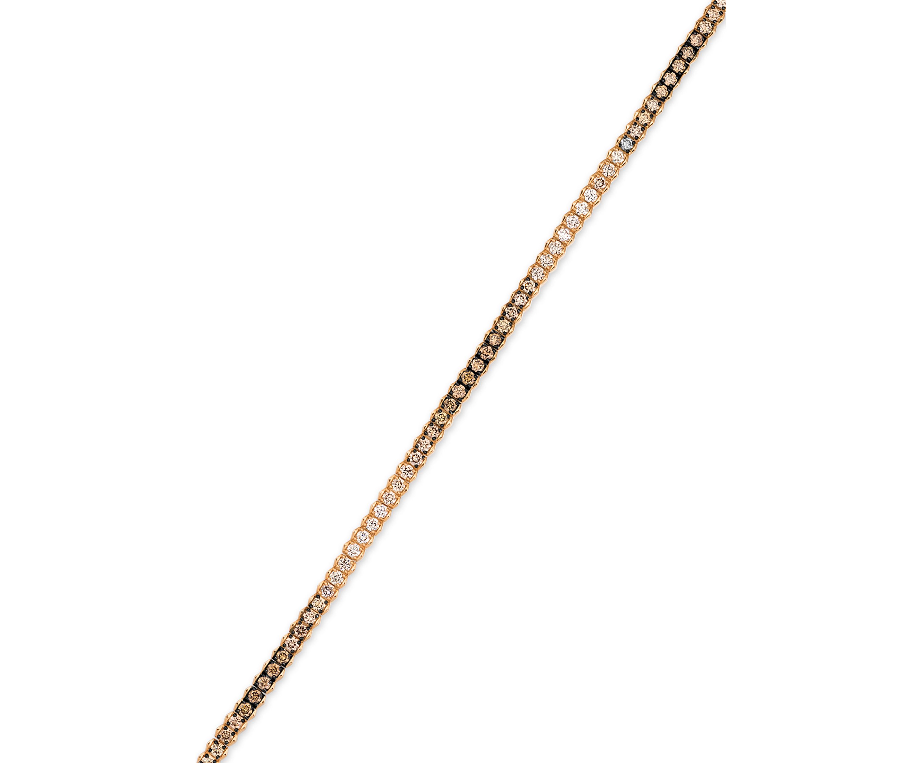 3 ct. t.w. Chocolate Ombré Diamonds® Ombré Bracelet set in 14K Strawberry Gold®