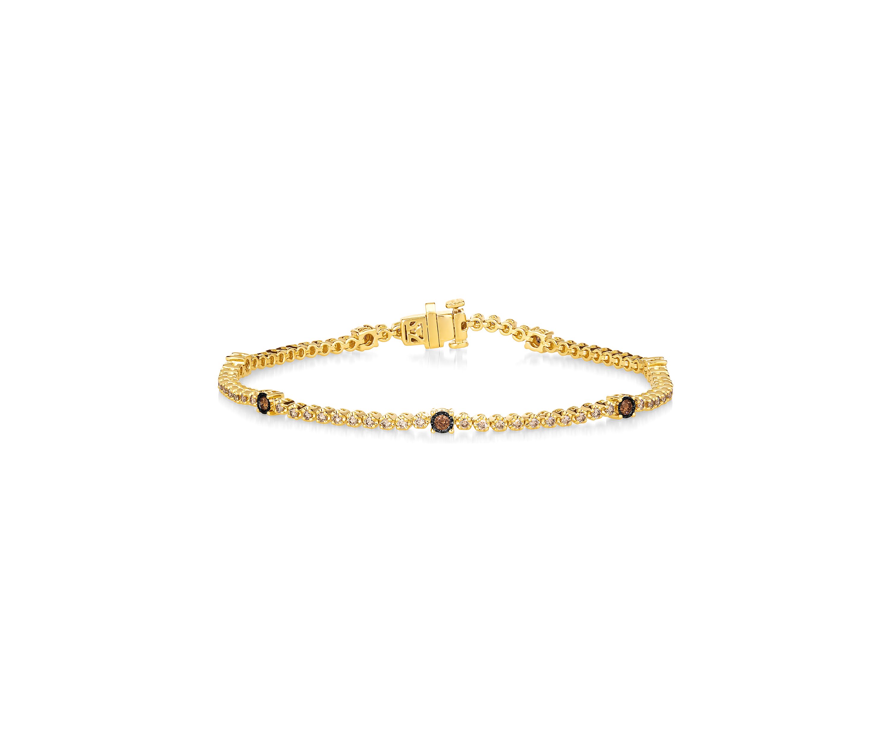 1/5 ct. t.w. Chocolate Diamonds®, 3/4 ct. t.w. Nude Diamonds™ Bracelet set in 14K Honey Gold™