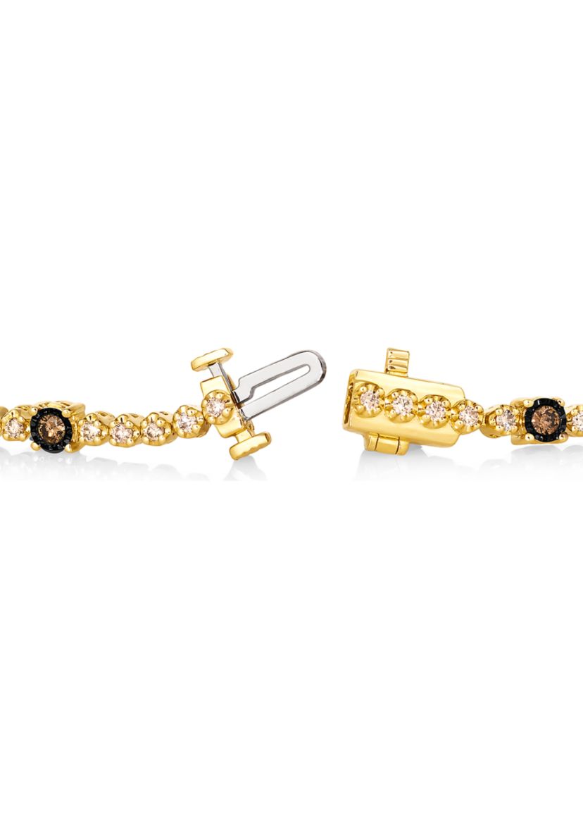 1/5 ct. t.w. Chocolate Diamonds®, 3/4 ct. t.w. Nude Diamonds™ Bracelet set in 14K Honey Gold™