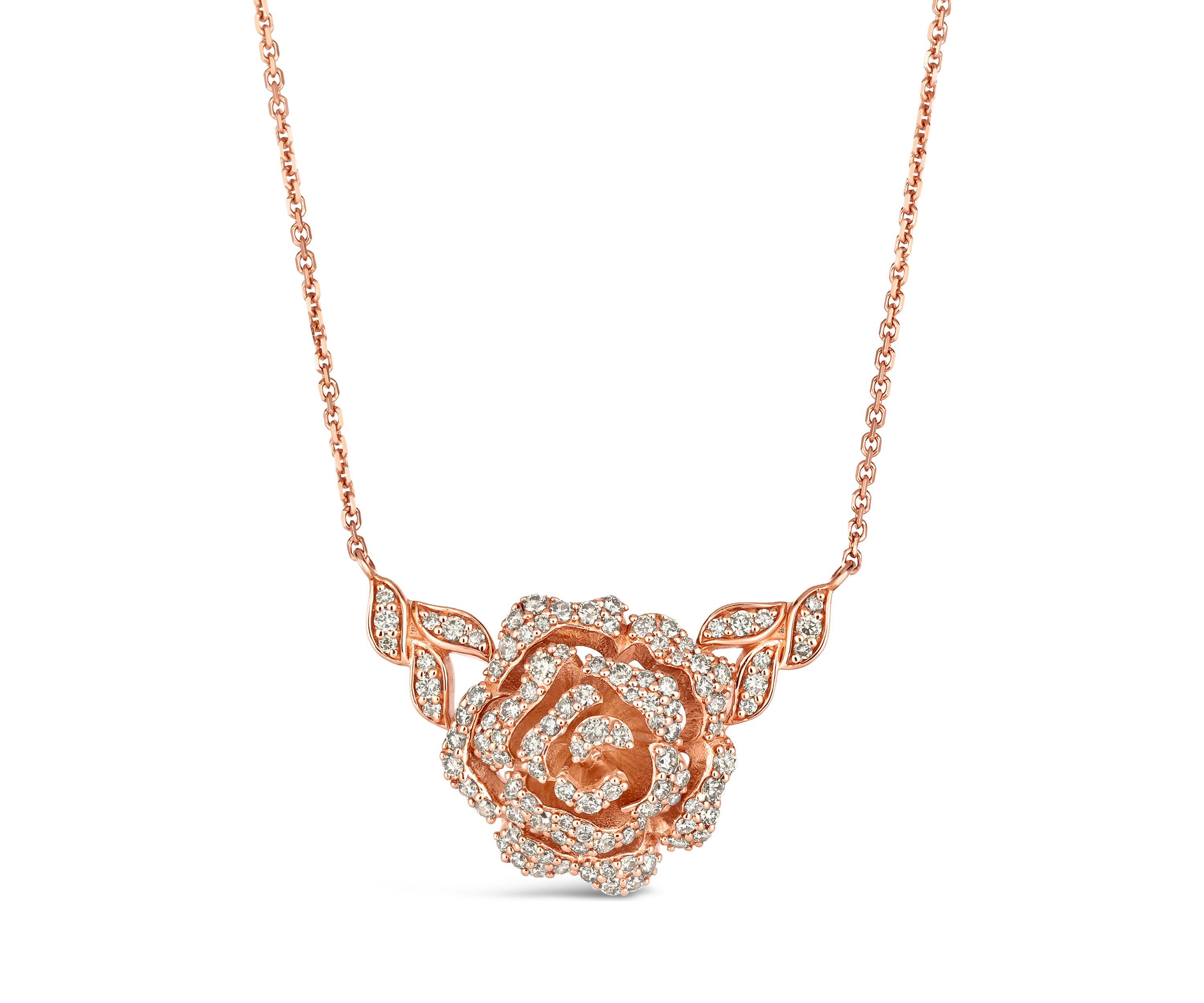 1 ct. t.w. Nude Diamonds™ Adjustable Flower Necklace in 14K Strawberry Gold®