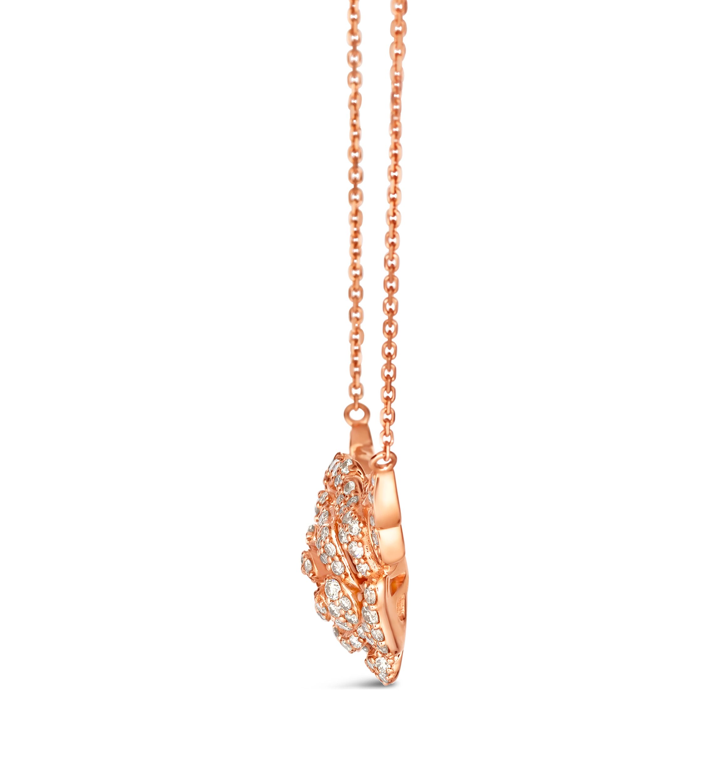 1 ct. t.w. Nude Diamonds™ Adjustable Flower Necklace in 14K Strawberry Gold®