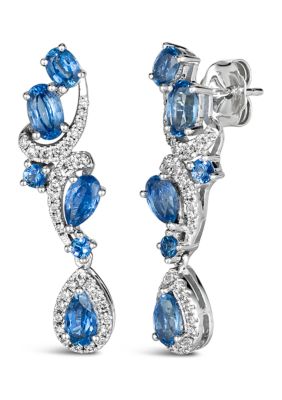 2.25 ct. t.w. Blueberry Sapphire™, 1/3 ct. t.w. Vanilla Diamonds® Drop Earrings in 14K Vanilla Gold®