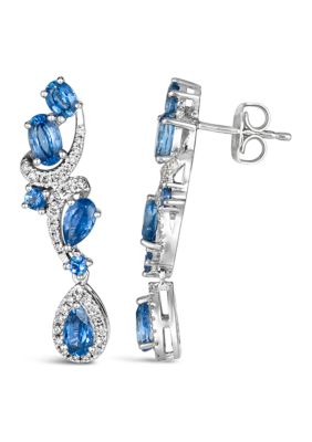 2.25 ct. t.w. Blueberry Sapphire™, 1/3 ct. t.w. Vanilla Diamonds® Drop Earrings in 14K Vanilla Gold®
