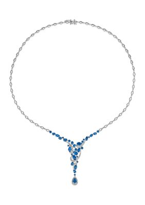 5.62 ct. t.w. Blueberry Sapphire™, 3/8 ct. t.w. Vanilla Diamonds® Necklace in 14K Vanilla Gold®