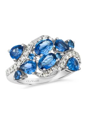 2.5 ct. t.w. Blueberry Sapphire™, 1/3 ct. t.w. Vanilla Diamonds® Ring in 14K Vanilla Gold®
