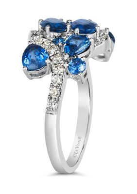 2.5 ct. t.w. Blueberry Sapphire™, 1/3 ct. t.w. Vanilla Diamonds® Ring in 14K Vanilla Gold®