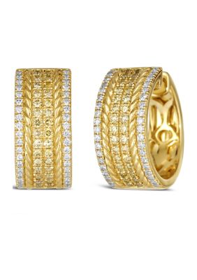 1/2 ct. t.w. Fancy Light Yellow Diamond, 1/3 ct. t.w. Vanilla Diamonds® Earrings in 14K Honey Gold™