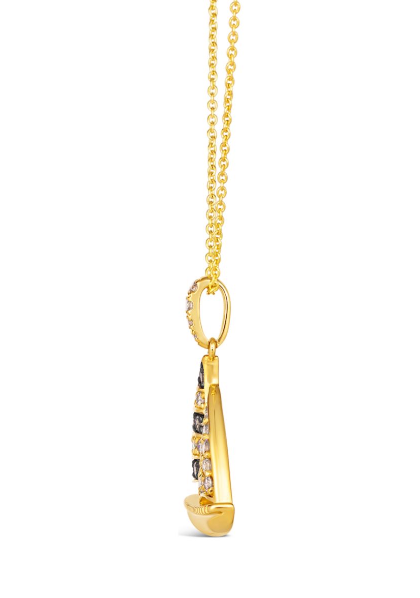 1/4 ct. t.w. Nude Diamonds™, 1/15 ct. t.w. Chocolate Diamonds® Sailboat Pendant Necklace in 14K Honey Gold™