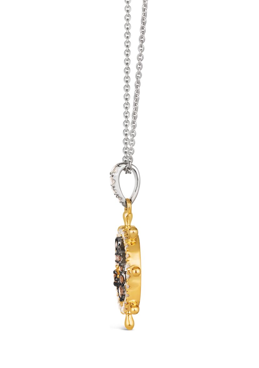 1/4 ct. t.w. Nude Diamonds™, 1/10 ct. t.w. Chocolate Diamonds® Anchor Pendant Necklace in 14K Two Tone Gold
