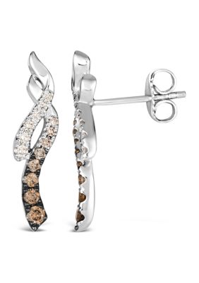 1/3 ct. t.w. Chocolate Ombré Diamonds®, 1/8 ct. t.w. Vanilla Diamonds® Couture® Earrings in Platinum