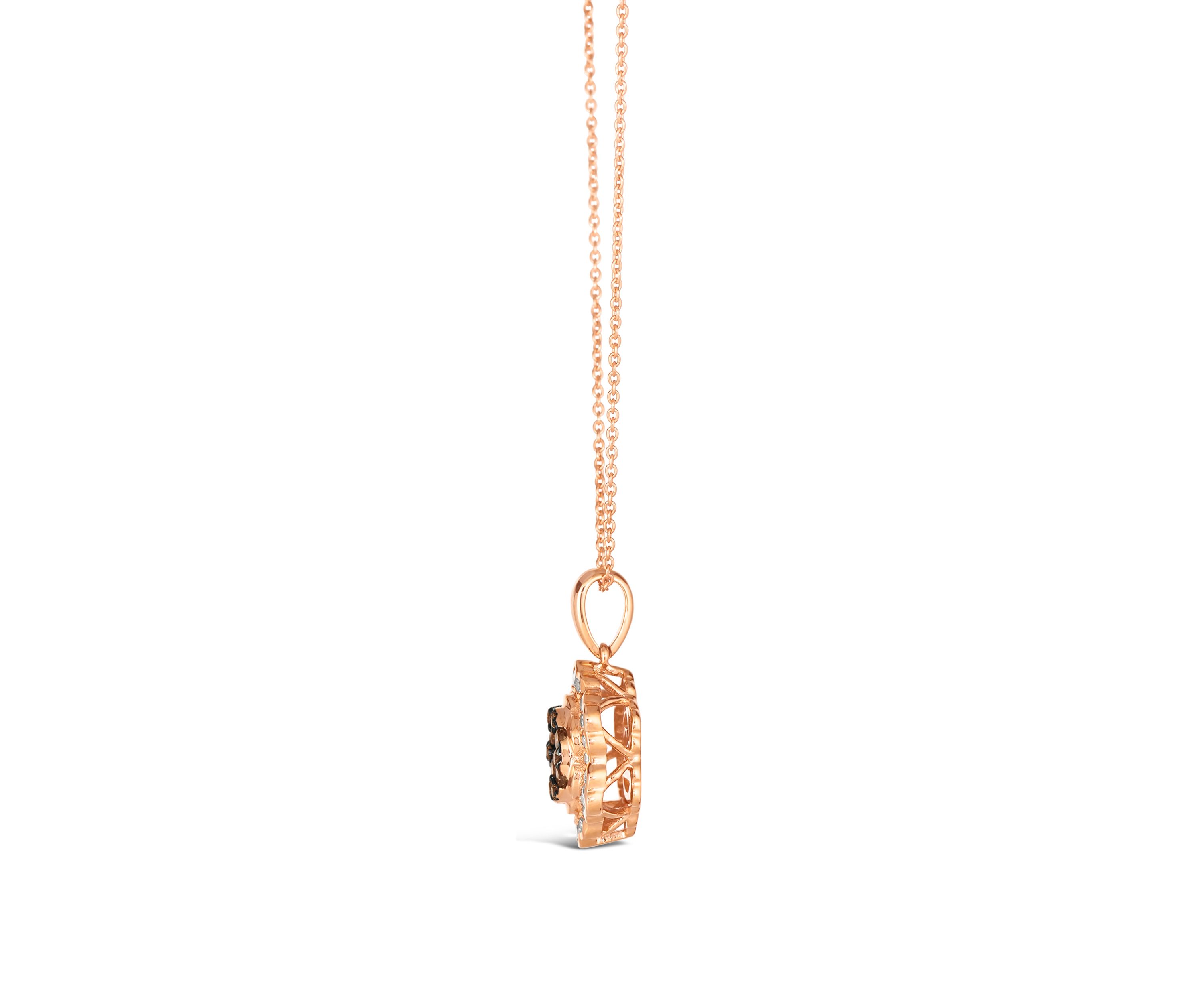 3/8 ct. t.w. Chocolate Diamonds®, 1/4 ct. t.w. Nude Diamonds™ Pendant Necklace set in 14K Strawberry Gold®