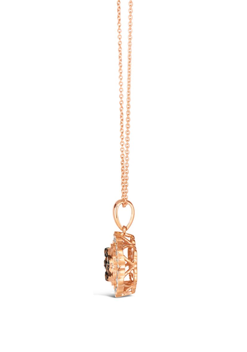 3/8 ct. t.w. Chocolate Diamonds®, 1/4 ct. t.w. Nude Diamonds™ Pendant Necklace set in 14K Strawberry Gold®
