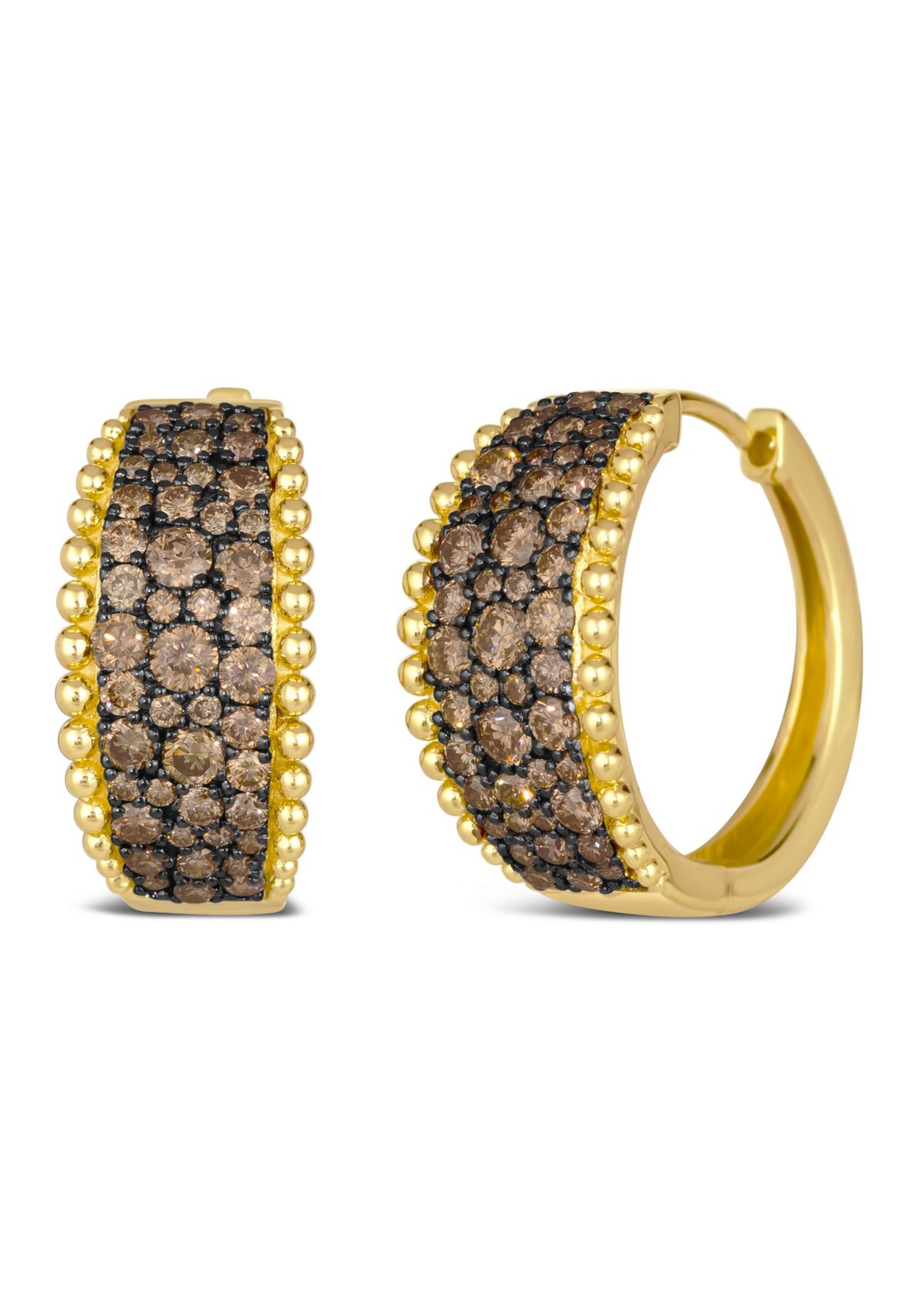 1.62 ct. t.w. Chocolate Diamonds® Hoop Earrings in 14K Honey Gold™