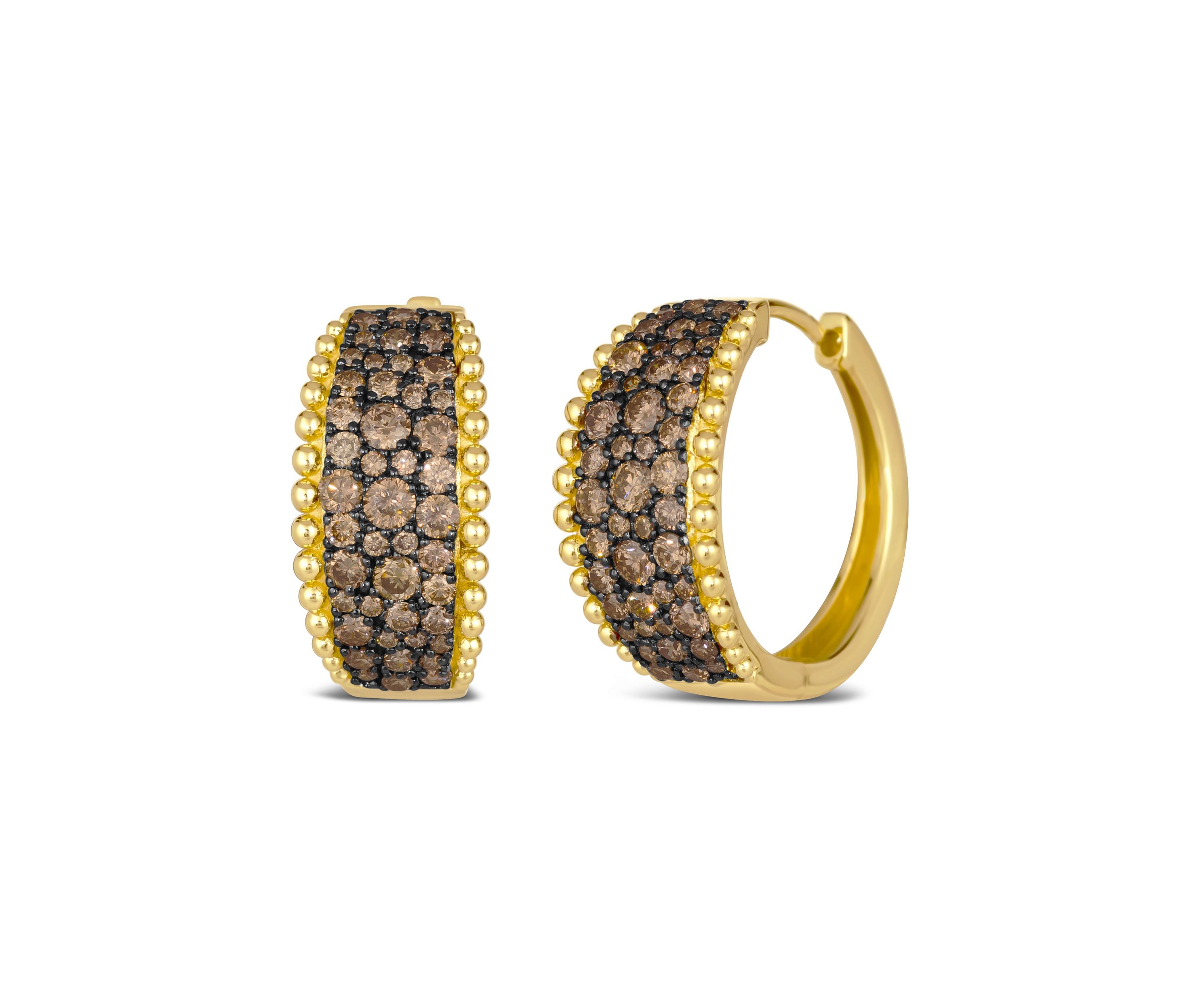 1.62 ct. t.w. Chocolate Diamonds® Hoop Earrings in 14K Honey Gold™