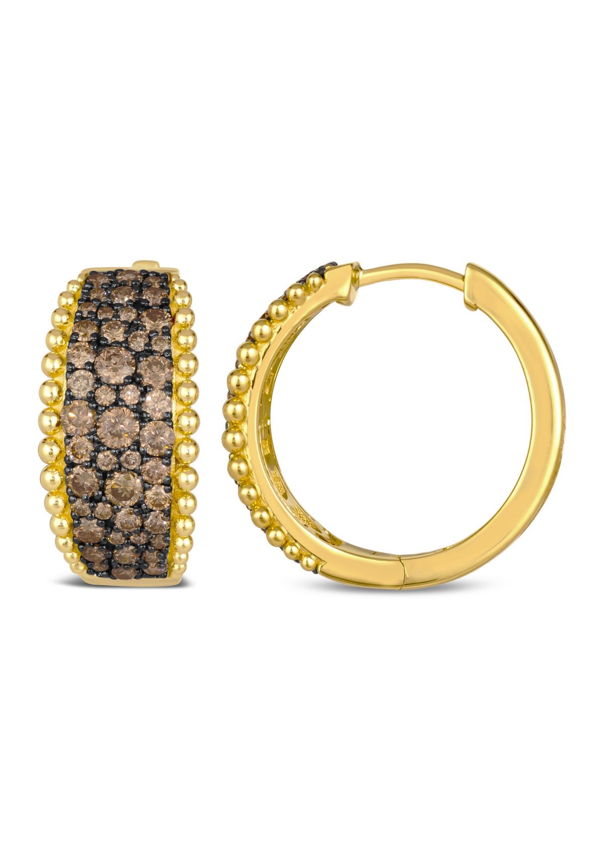 1.62 ct. t.w. Chocolate Diamonds® Hoop Earrings in 14K Honey Gold™