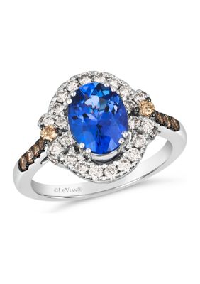 Le Vian 1.75 ct. t.w. Blueberry Tanzanite®, 1/5 ct. t.w. Chocolate Diamonds, 3/8 ct. t.w. Nude Diamonds™ Ring in 14K Vanilla Gold