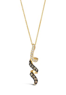 1/2 ct. t.w. Chocolate Ombré Diamonds® Ombré Pendant Necklace in 14K Honey Gold™