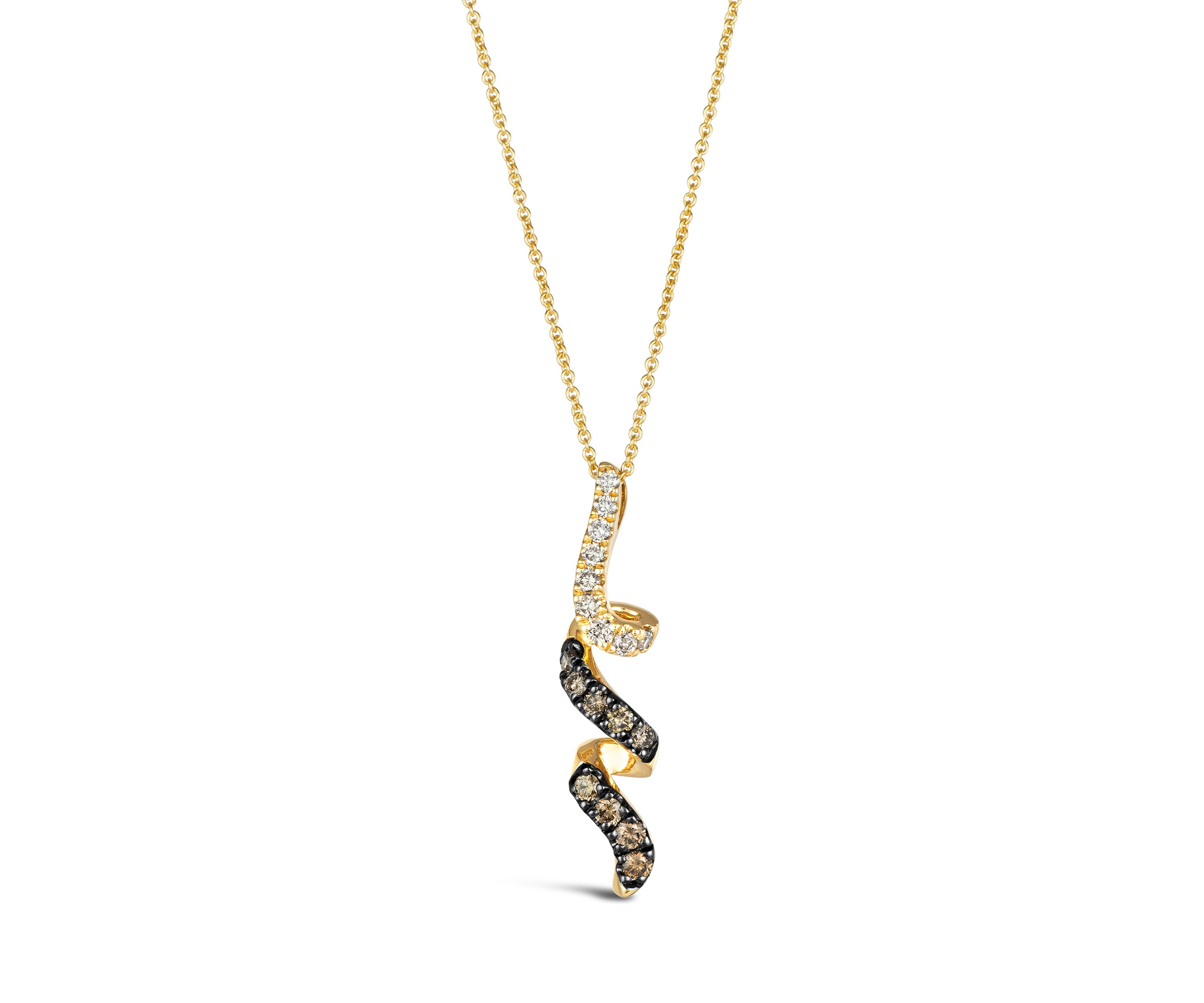 1/2 ct. t.w. Chocolate Ombré Diamonds® Ombré Pendant Necklace in 14K Honey Gold™