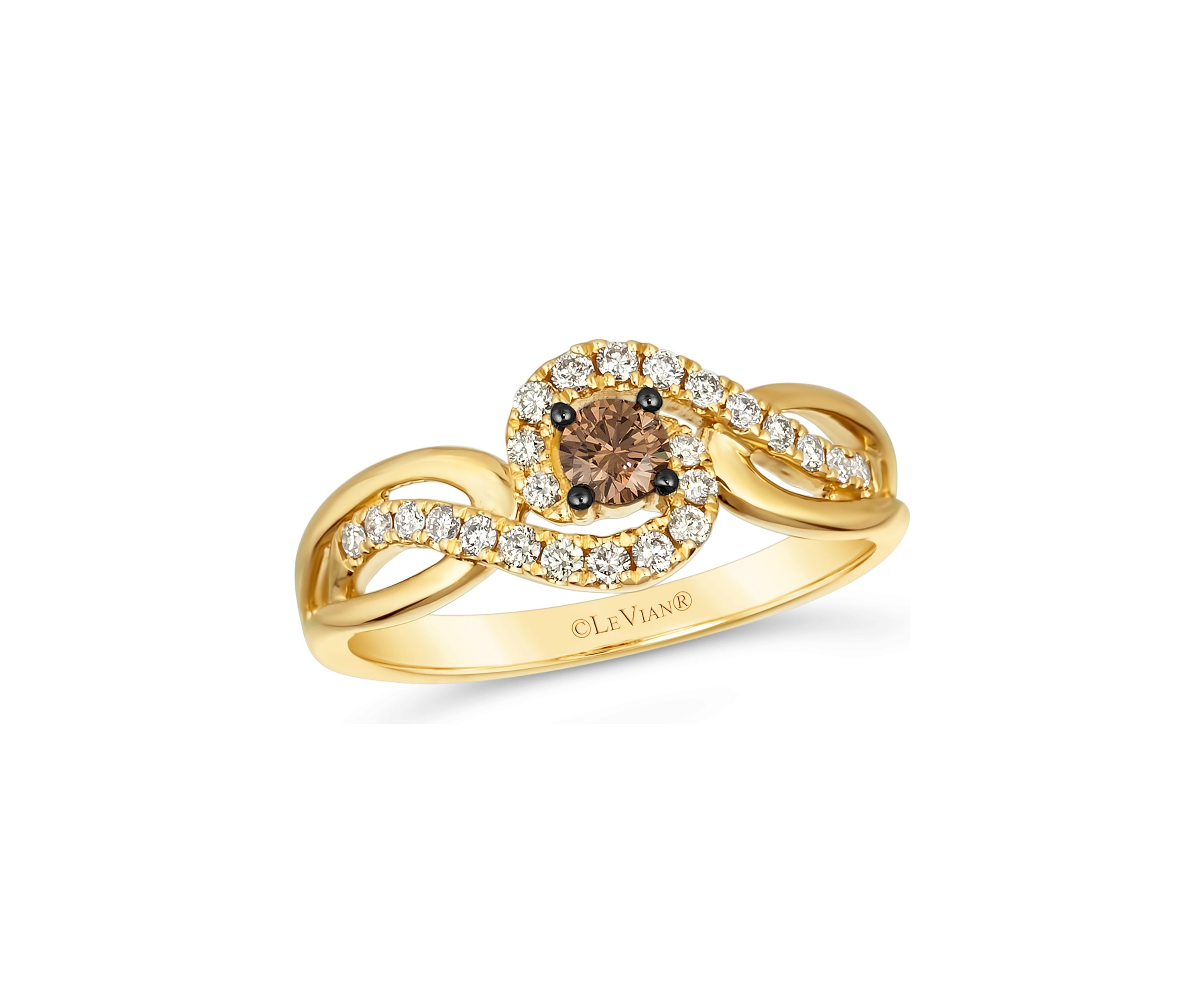 1/5 ct. t.w. Chocolate Diamonds®, 1/4 ct. t.w. Nude Diamonds™ Ring in 14K Honey Gold™
