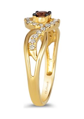 1/5 ct. t.w. Chocolate Diamonds®, 1/4 ct. t.w. Nude Diamonds™ Ring in 14K Honey Gold™