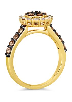 7/8 ct. t.w. Chocolate Diamonds®, 3/8 ct. t.w. Nude Diamonds™ Ring in 14K Honey Gold™