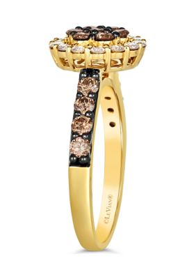 7/8 ct. t.w. Chocolate Diamonds®, 3/8 ct. t.w. Nude Diamonds™ Ring in 14K Honey Gold™