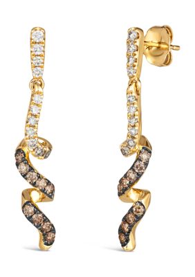 3/4 ct. t.w. Chocolate Ombré Diamonds® Ombré Earrings in 14K Honey Gold™