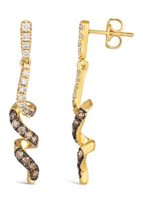 3/4 ct. t.w. Chocolate Ombré Diamonds® Ombré Earrings in 14K Honey Gold™