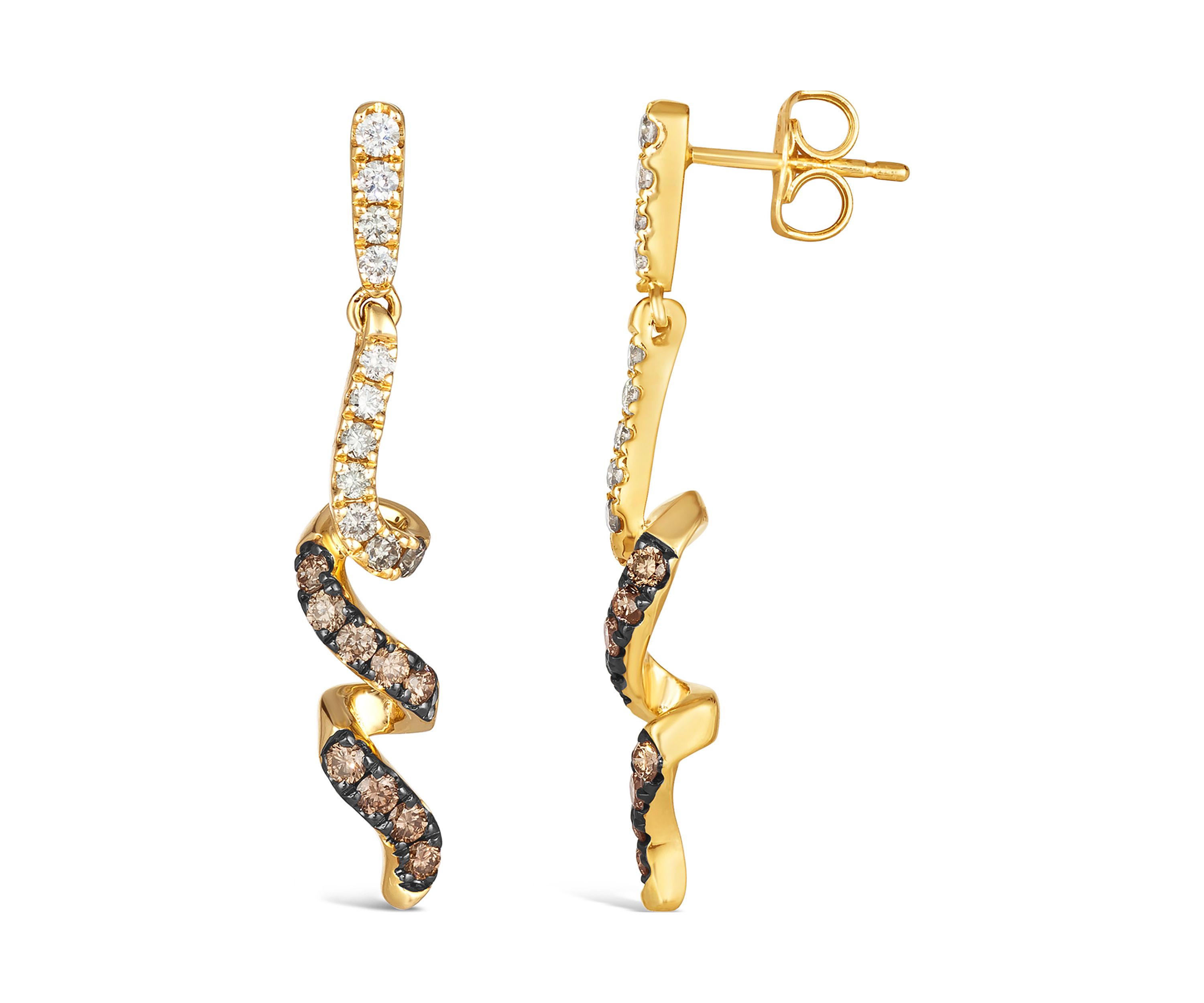 3/4 ct. t.w. Chocolate Ombré Diamonds® Ombré Earrings in 14K Honey Gold™