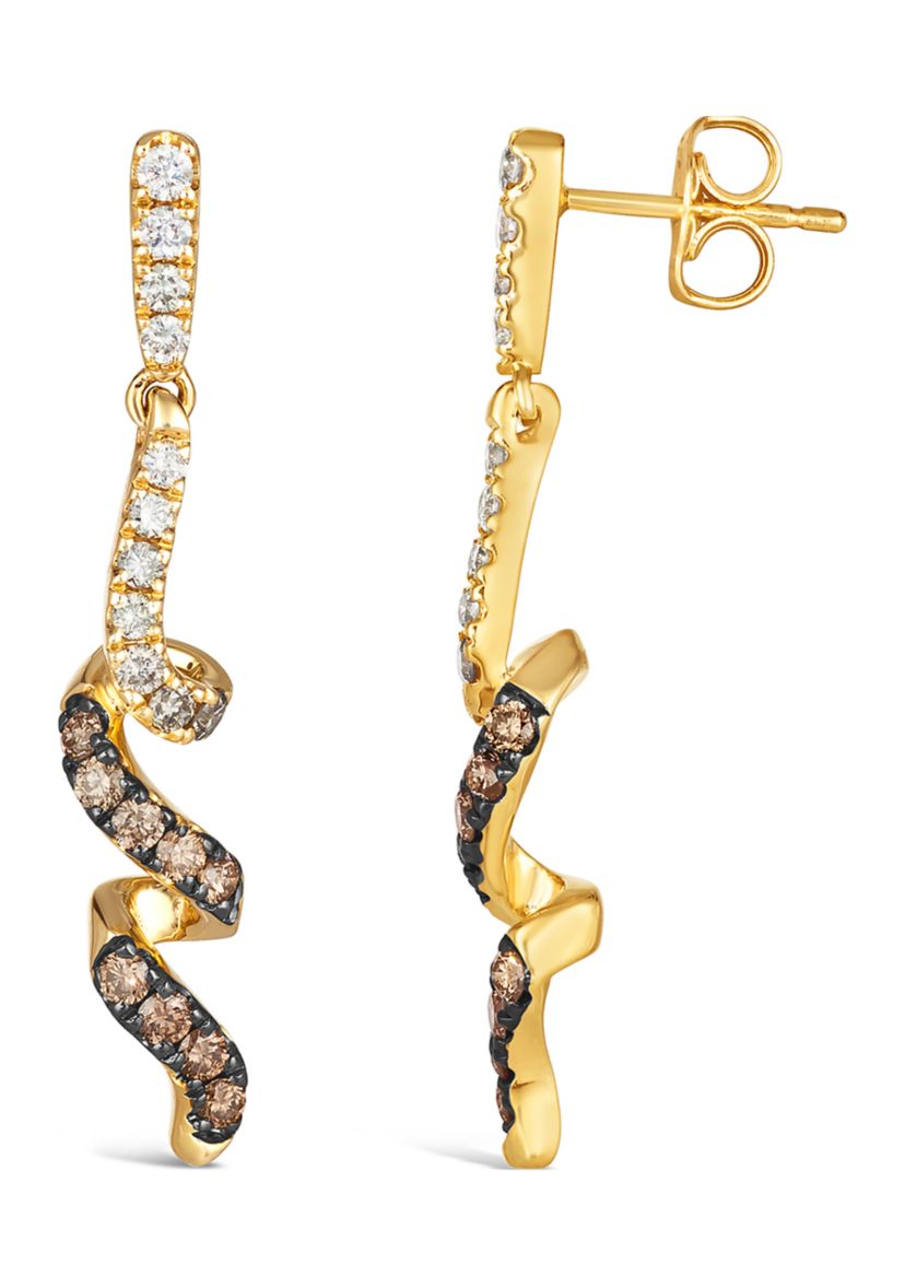3/4 ct. t.w. Chocolate Ombré Diamonds® Ombré Earrings in 14K Honey Gold™