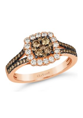 1/2 ct. t.w. Chocolate Diamonds®, 1/4 ct. t.w. Nude Diamonds™ Ring in 14K Strawberry Gold®