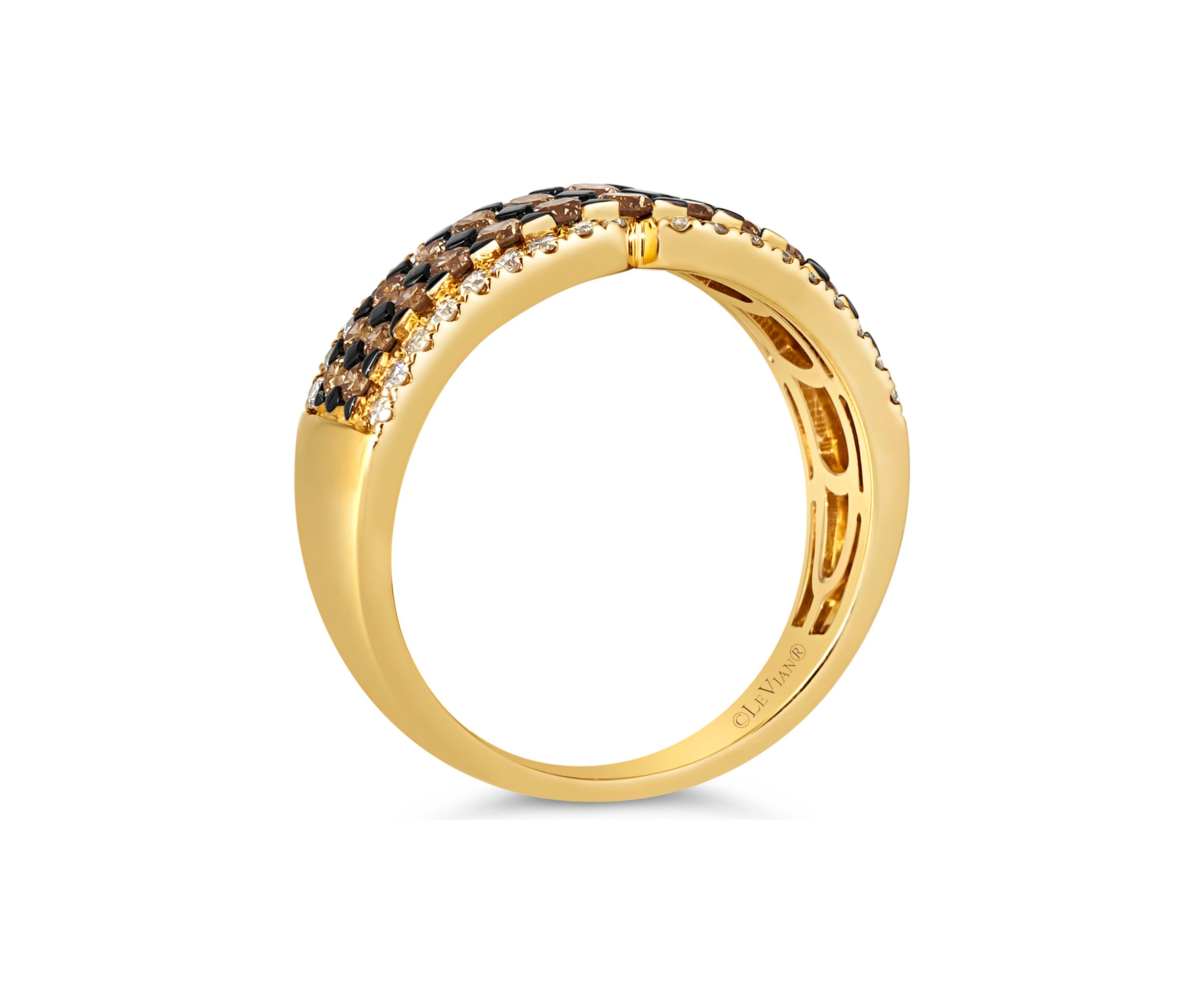 3/4 ct. t.w. Chocolate Diamonds®, 1/4 ct. t.w. Nude Diamonds™ Ring in 14K Honey Gold™