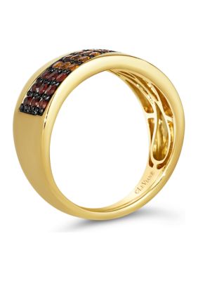 1/4 ct. t.w. Pomegranate Garnet™, 1/4 ct. t.w. Dark Spessartite, 1/5 ct. t.w. Light Spessartite, 1/6 ct. t.w. Light Citrine Multi Band Ring in 14K Honey Gold™