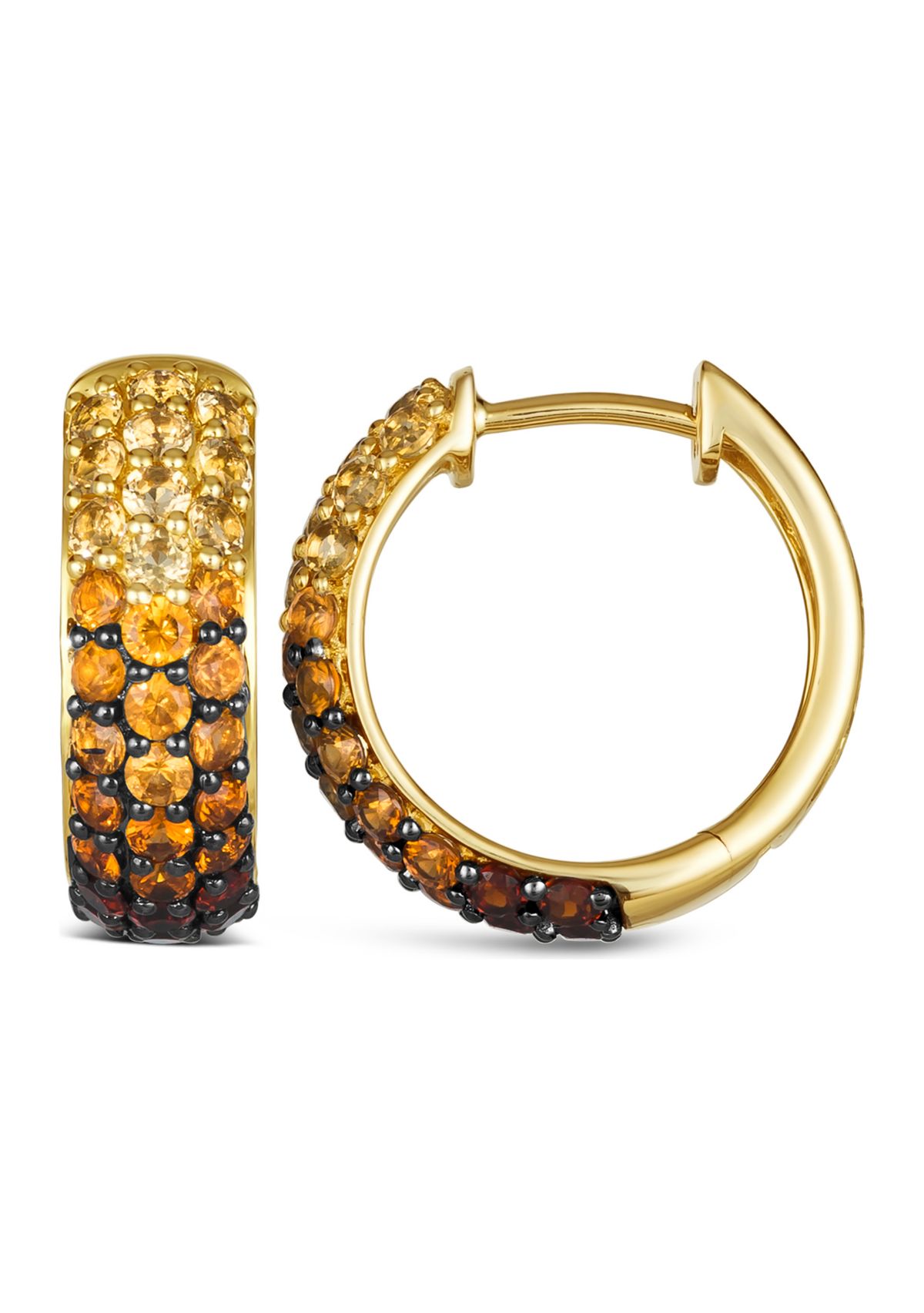 1/2 ct. t.w. Pomegranate Garnet™, 3/4 ct. t.w. Light Spessartite, 1/2 ct. t.w. Dark Spessartite, 5/8 ct. t.w. Light Citrine Desert Ombré™ Earrings in 14K Honey Gold™