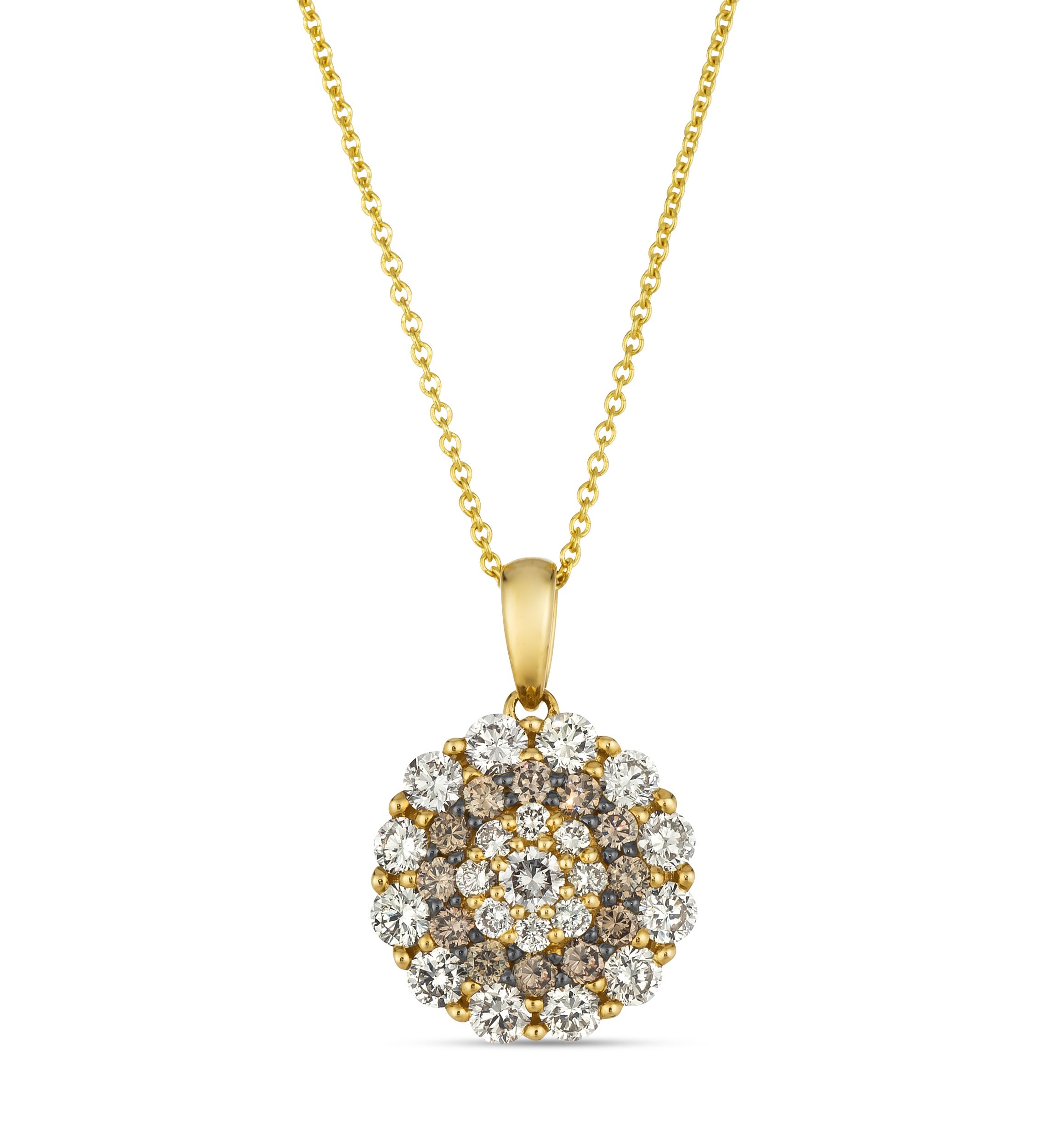  Pendant featuring 1 ct. t.w. Nude Diamonds™, 1/3 ct. t.w. Chocolate Diamonds® set in 14K Honey Gold™