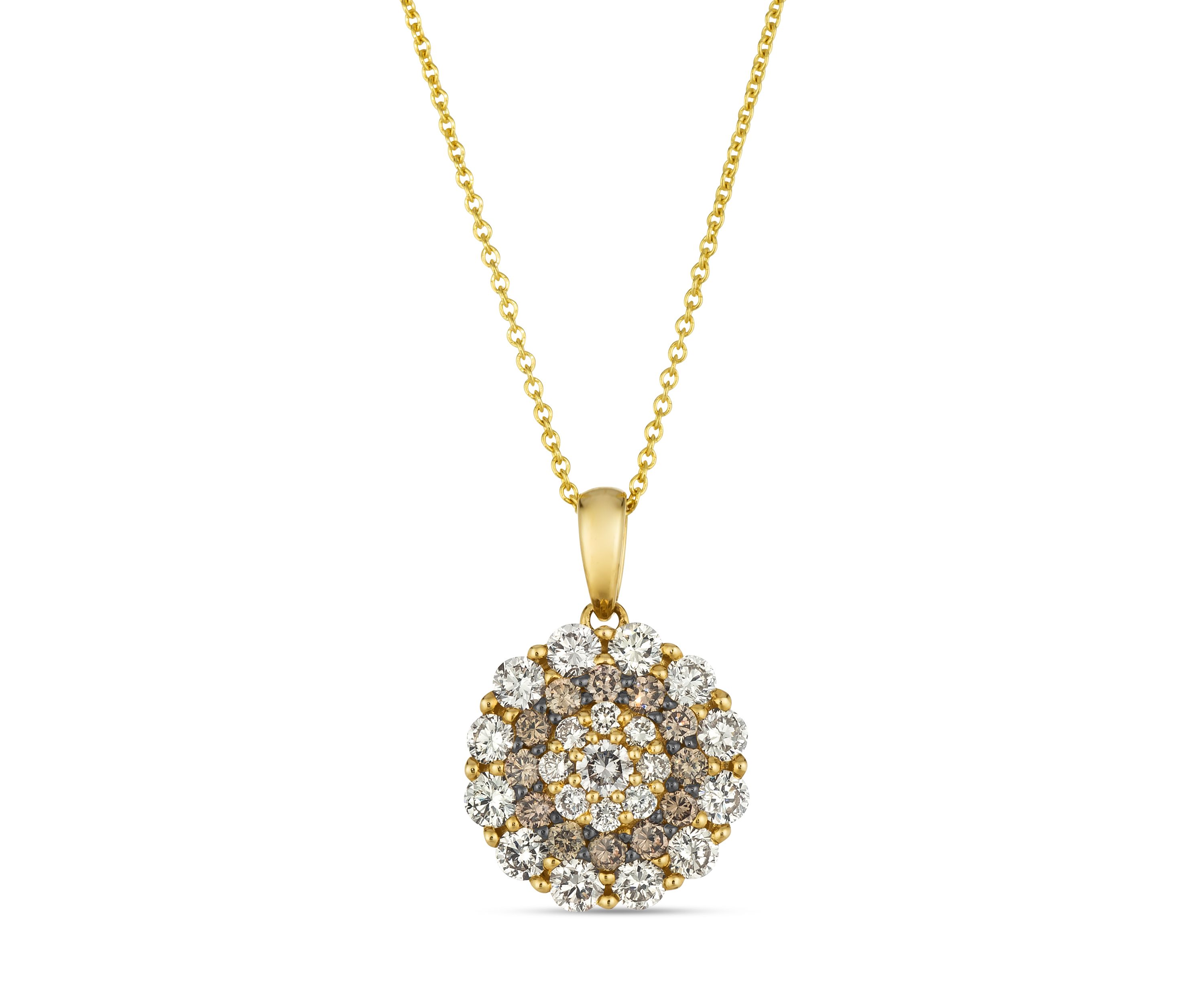  Pendant featuring 1 ct. t.w. Nude Diamonds™, 1/3 ct. t.w. Chocolate Diamonds® set in 14K Honey Gold™