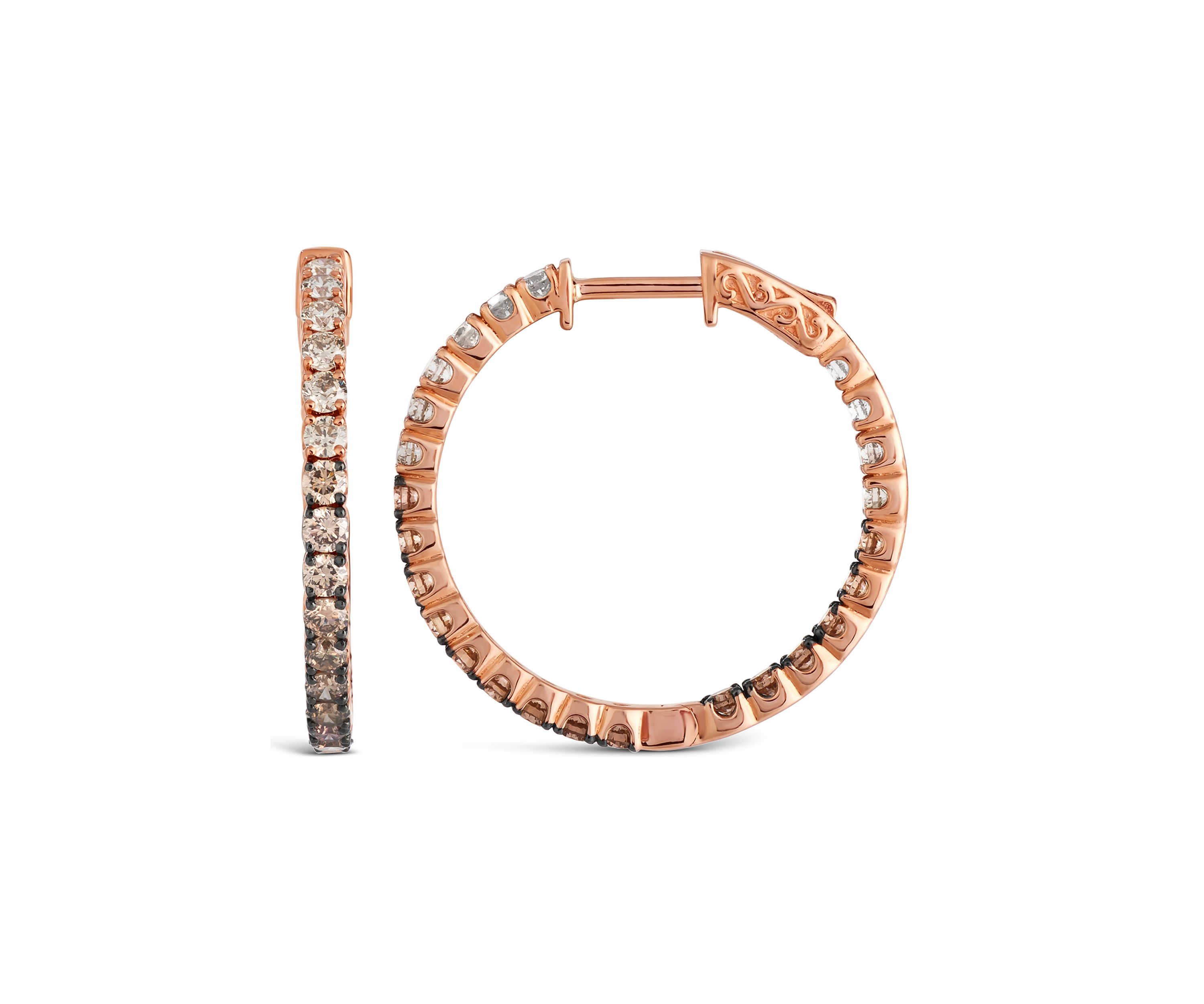 2 ct. t.w. Chocolate Ombré Diamonds® Earrings in 14K Strawberry Gold®