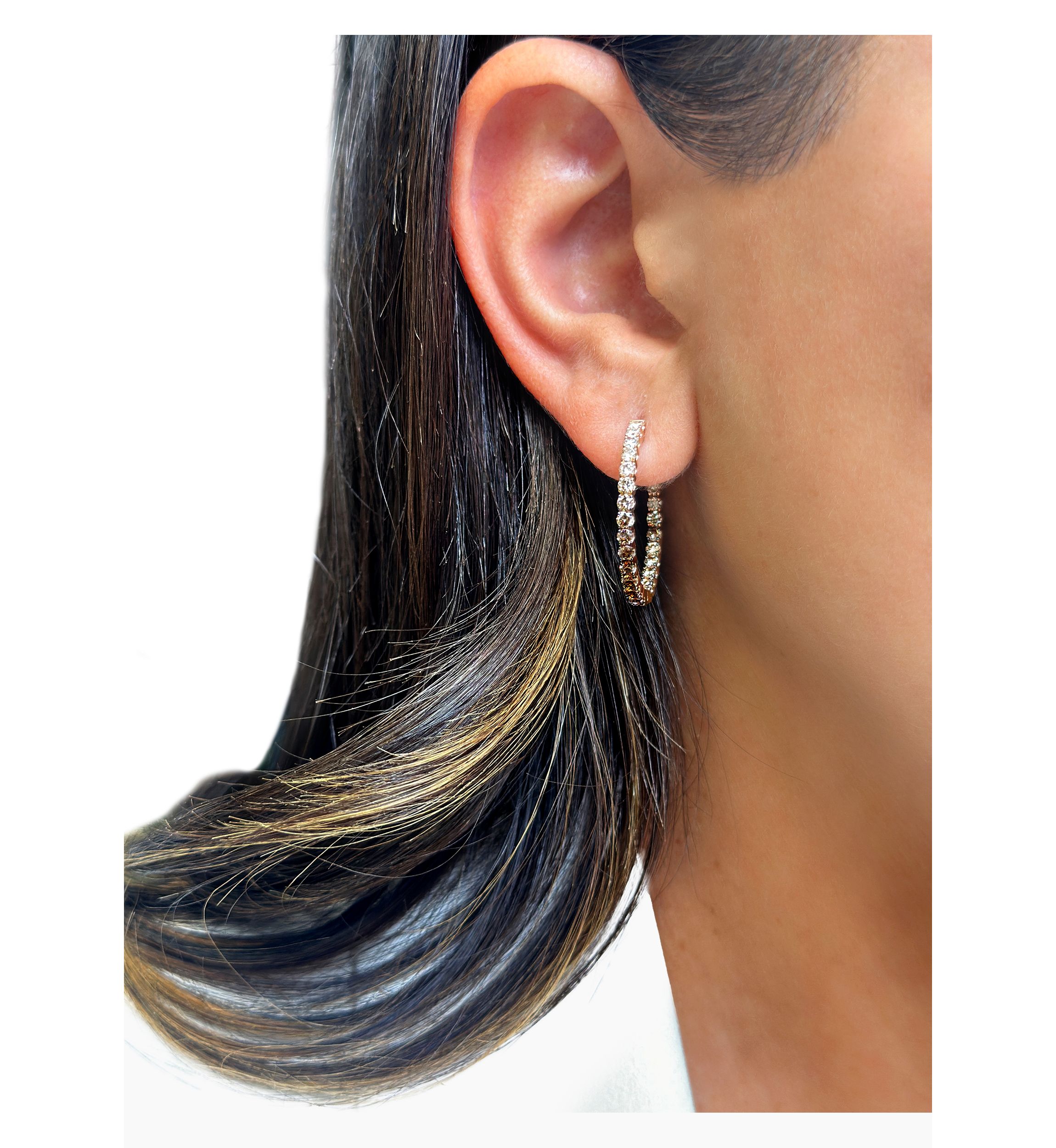 2 ct. t.w. Chocolate Ombré Diamonds® Earrings in 14K Strawberry Gold®